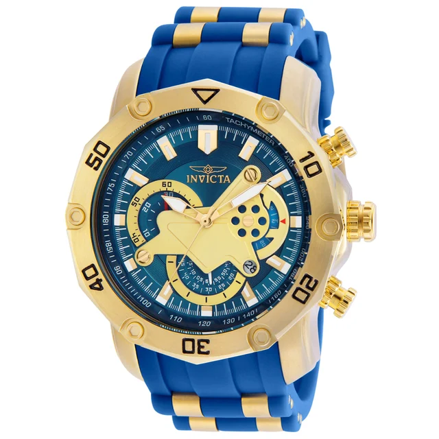 Invicta Pro Diver SCUBA Watch - 50mm. Gold, Blue (22798) kol saati