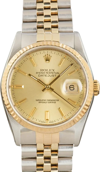Rolex Datejust 16233 Two Tone Jubilee Band kol saati