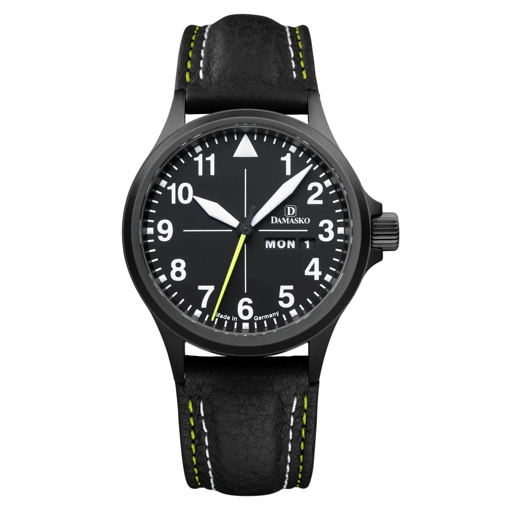 Damasko Black Automatic Watch with In-House Movement #DK36BK 40 mm kol saati