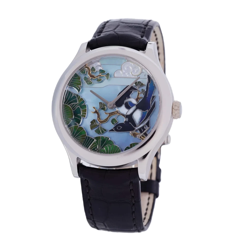 Van Cleef & Arpels VAN CLEEF & ARPELS, REF. VCARO30B00, EXTRAORDINARY DIALS COLLECTION, LIMITED 15/22, ENAMEL AND MOP, 18K WHITE GOLD kol saati