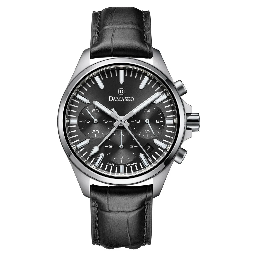 Damasko Center Minutes Elegant Chronograph with Black Dial #DC96 kol saati