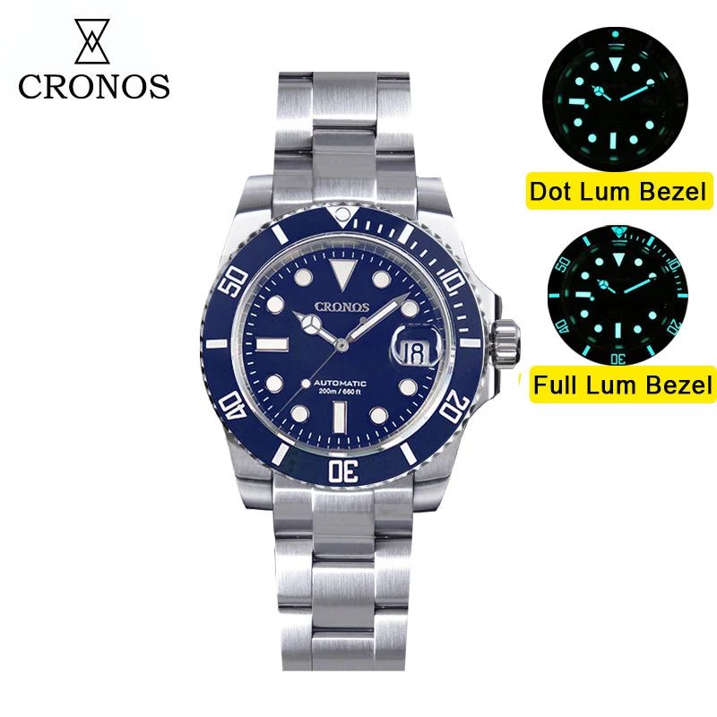 CRONOS Water Ghost NH35 Dive Watch L6015 克诺时-L6015-带历-半夜光-蓝-900 47.8 mm kol saati