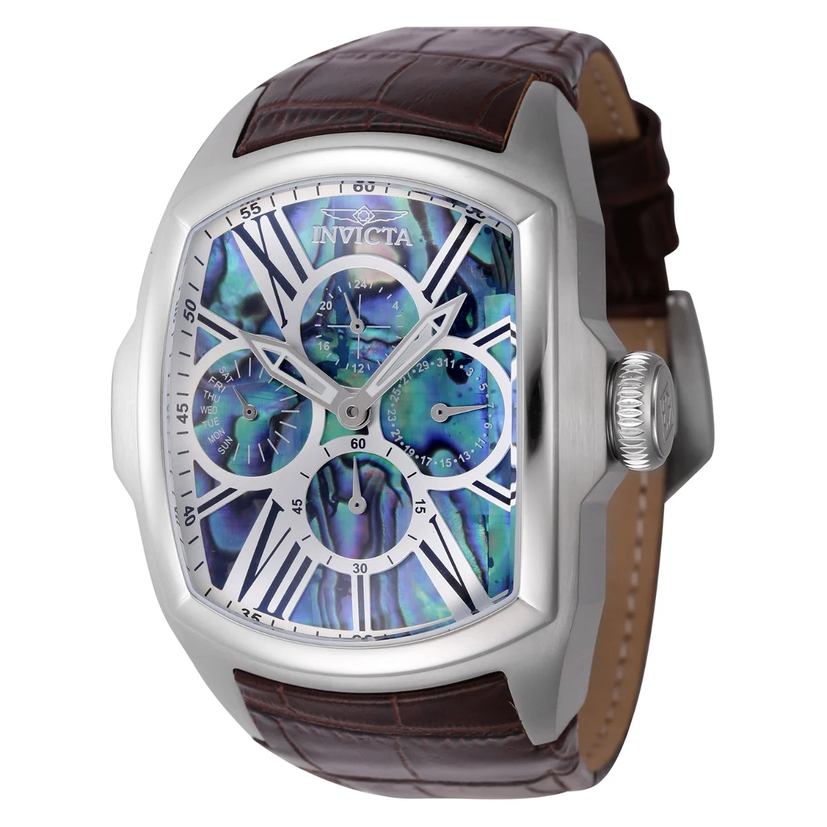 Invicta Lupah Chromalis Watch w/ Abalone Dial - 46.8mm. Brown (45628) 46.8 mm kol saati