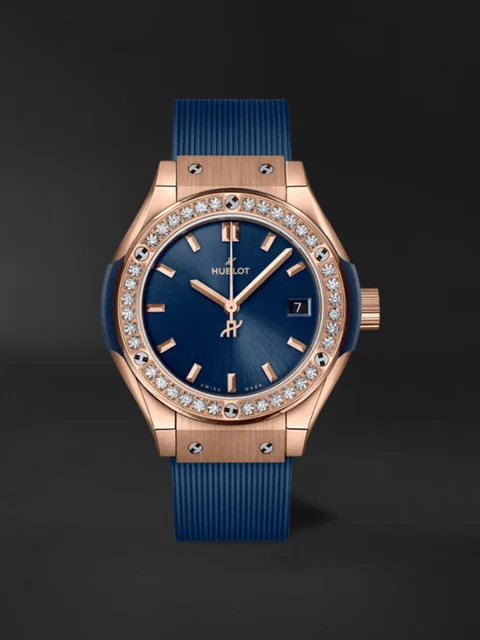 Hublot Classic Fusion King Gold Blue Diamonds 591.OX.7180.RX.1204 kol saati
