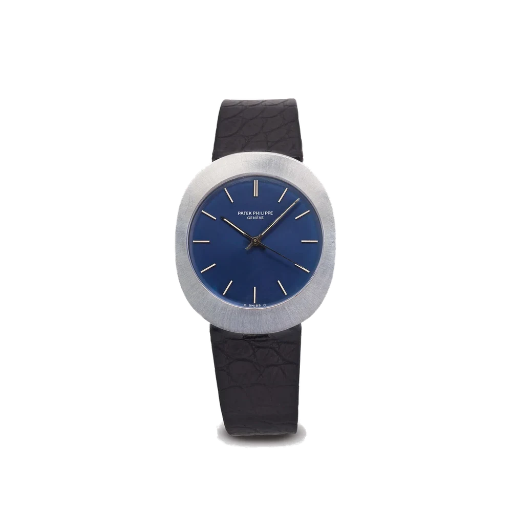 Patek Philippe PATEK PHILIPPE REF. 3580, CENTRE-SECONDS, BLUE DIAL, HAMMERED BEZEL AND BRACELET; STAINLESS STEEL kol saati