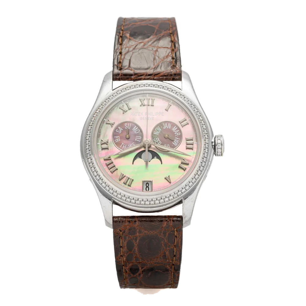 Patek Philippe PATEK PHILIPPE REF. 4936 MOTHER-OF-PEARL DIAL YELLOW GOLD AND kol saati