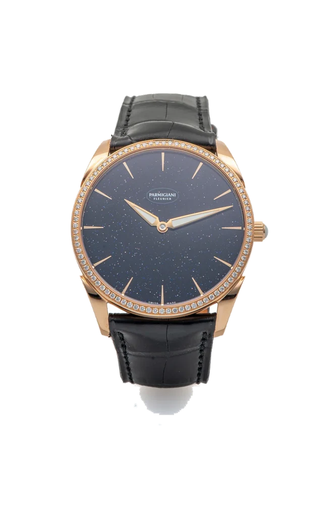 Parmiagiani PARMIAGIANI, REF. PFC-288-1062500-HA1421,TONDA 1950, AVENTURINE DIAL, NEW OLD STOCK, DIAMONDS AND PINK GOLD kol saati