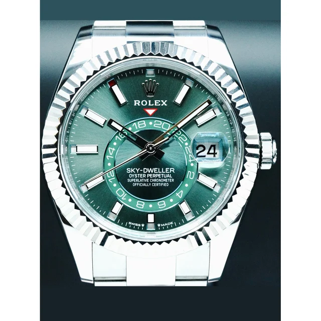 Rolex SkyDweller Stainless 42mm Green Dial 210000080019 kol saati