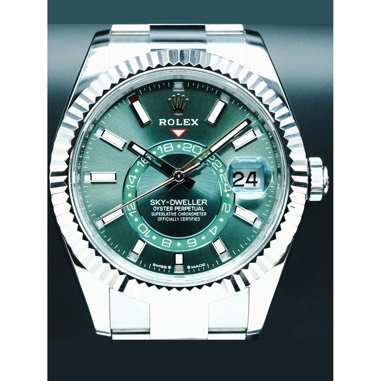 Rolex SkyDweller Stainless 42mm Green Dial 210000080019 42 mm kol saati