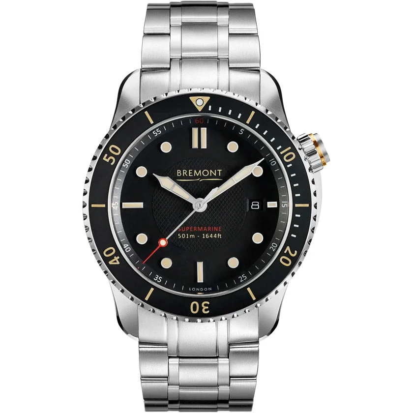 Bremont Supermarine S501 on Bracelet S501-BK-B 43 mm kol saati