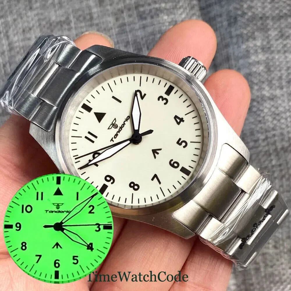 Tandorio Watches Tandorio Pilot Aviator Watch NH35A Movement 20bar Sapphire 36mm TD133 14:100013777#C type No logo 36 mm kol saati