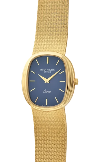 Patek Philippe PATEK PHILIPPE REF. 3857/1, "ELLIPSE D’OR", 18K YELLOW GOLD, BLUE "SOLEIL"