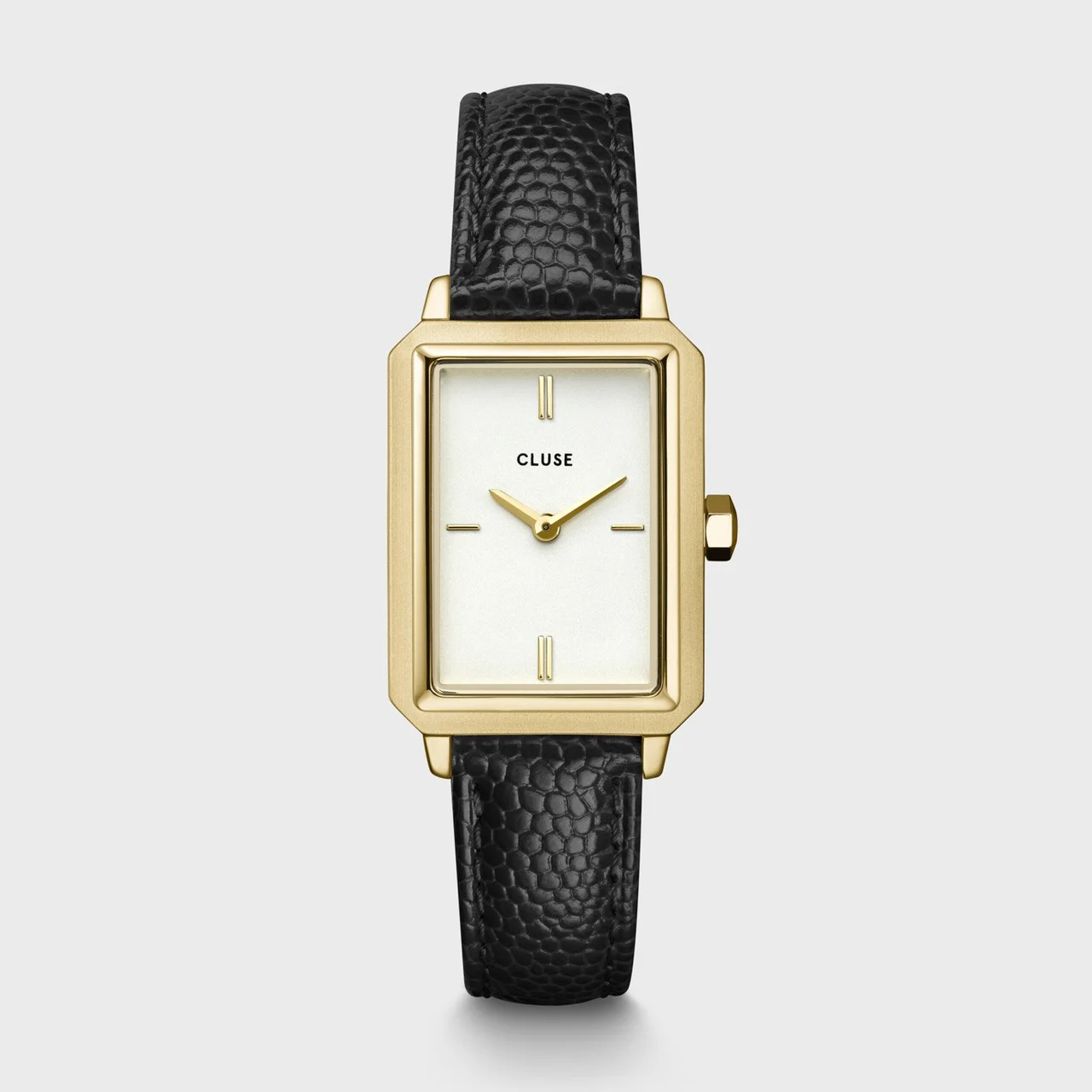 CLUSE Fluette Watch Leather, Black Lizard, Gold Colour CW11504 30.6 mm kol saati