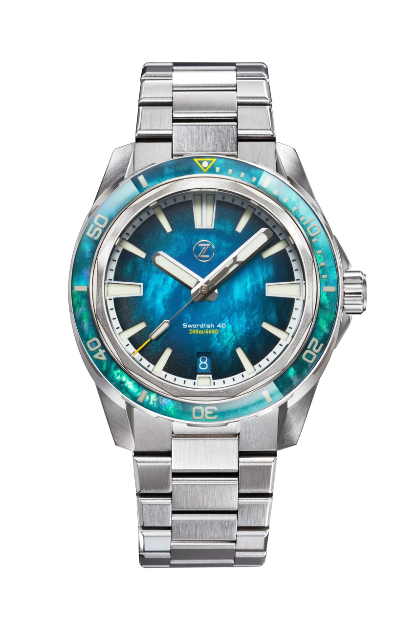 Zelos Swordfish 40mm SS Teal MOP 40 mm kol saati