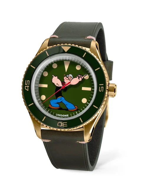 UNDONE Watches Undone X Popeye™ "seaweed" COL-POP-SLM-GRN kol saati