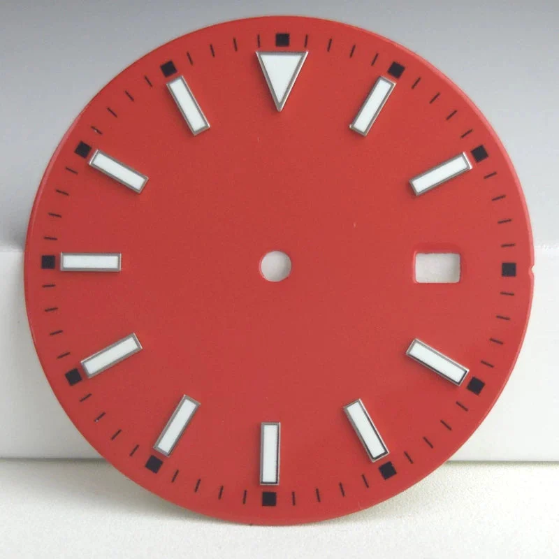Tandorio Dial multi-color literal for NH35 movement green luminous 6037945235022 33.5 mm kol saati
