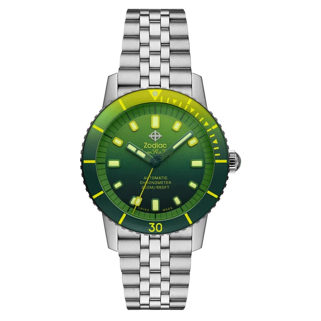 Zodiac Super Sea Wolf Pineapple Dream Automatic Dive Watch #ZO9295 kol saati