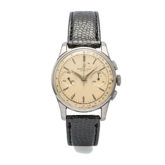 Breitling Ref. 1782, chronograph, minute counter, calibre Venus 188; chromium-plated metal