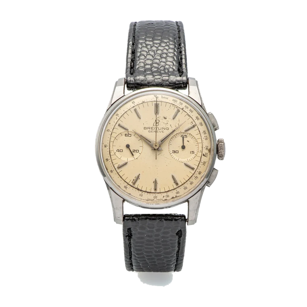 Breitling Ref. 1782, chronograph, minute counter, calibre Venus 188; chromium-plated metal and stainless steel kol saati