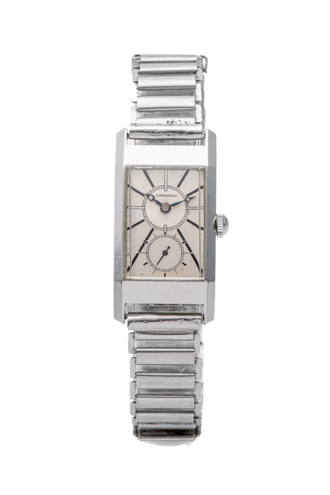 Longines Ref. 3242, Art Deco, two-tone dial, calibre 9.32; stainless steel kol saati