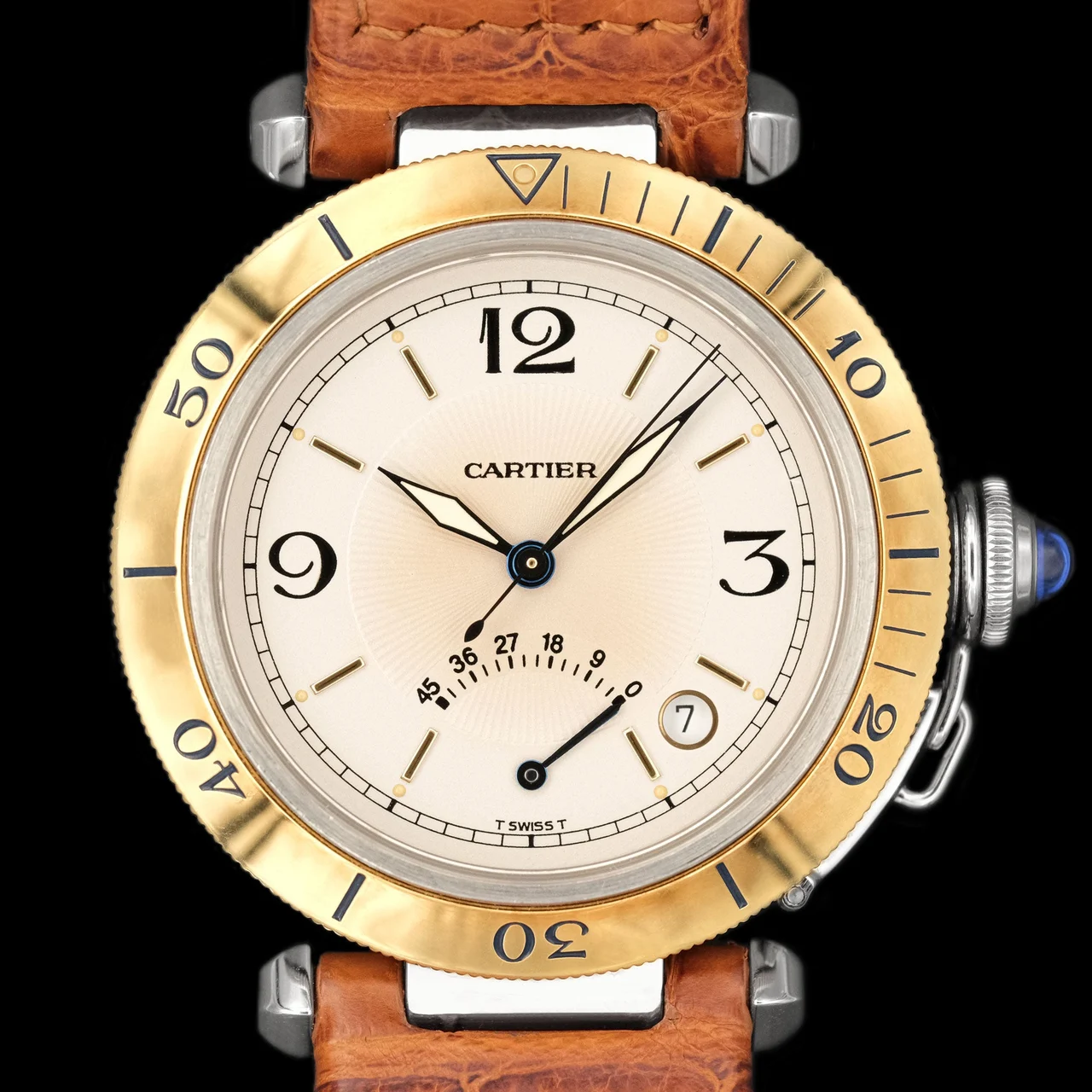 Cartier Pasha Power Reserve ref.1033 38mm from 1997 38 mm kol saati