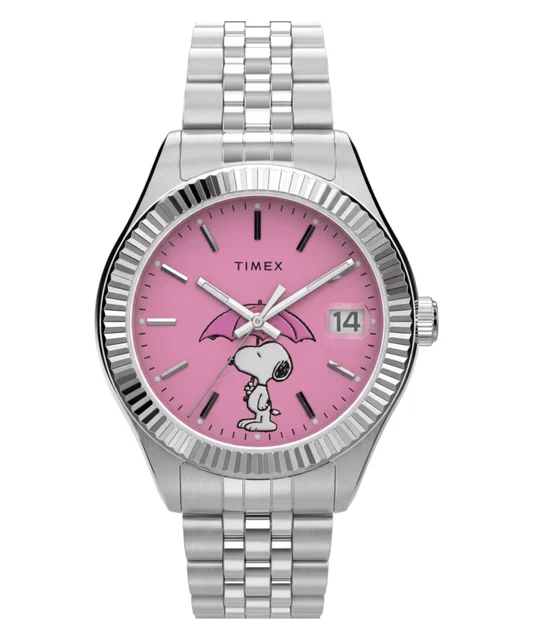 Timex Peanuts® x Legacy Snoopy Umbrella Stainless Steel Bracelet Watch TW2Y85500VQ kol saa