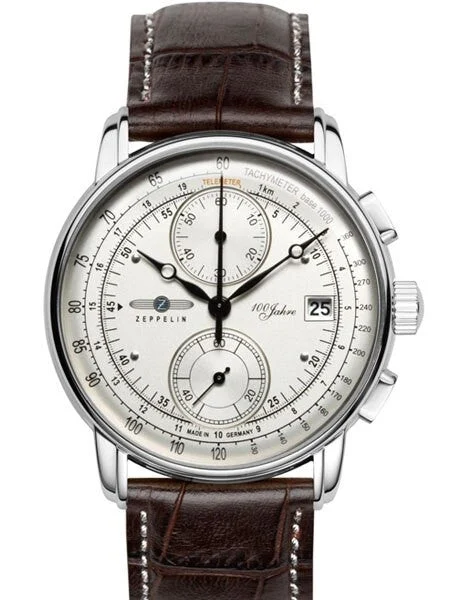 Graf Zeppelin Scratch and Dent - Two-Eye Quartz Chronograph Watch with 60-Minute Stopwatch #8670-1 SND795 kol saati