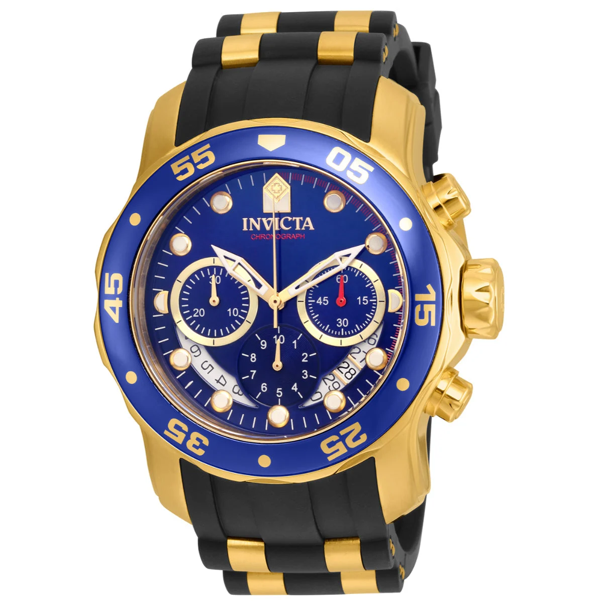 Invicta Pro Diver SCUBA Watch - 48mm. Gold. Black (21929) 48 mm kol saati