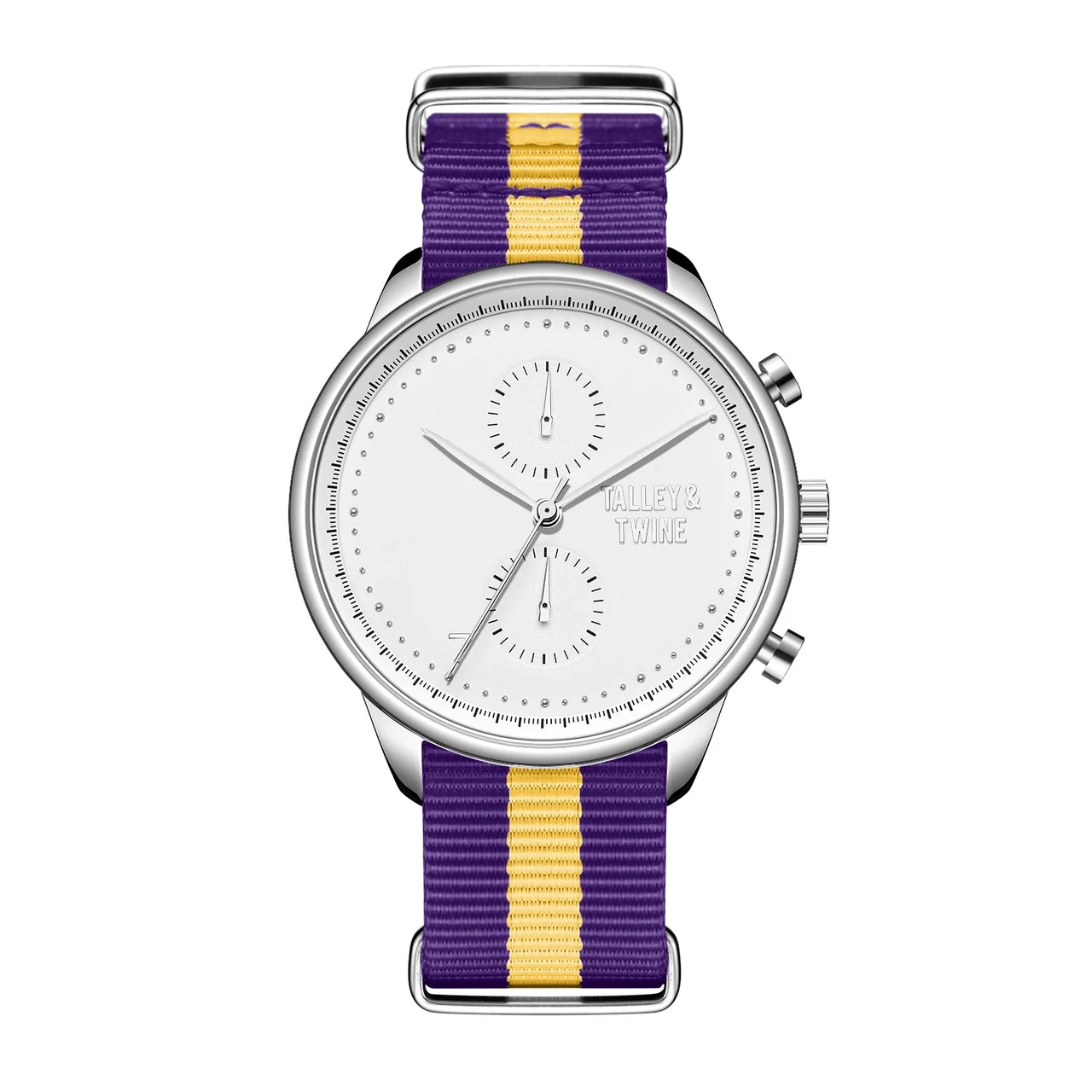 Talley & Twine Watch Company M-wht-purpgld-canvas 46 mm kol saati