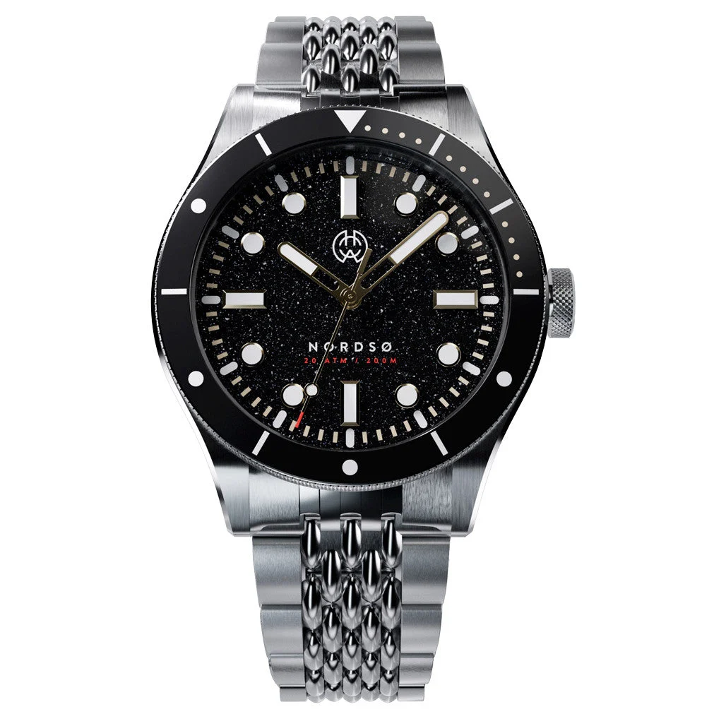 Henry Archer Nordso Aventurine Automatic Watch with Raven Dial #HAC-NOR-RAA-BOR kol saati