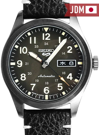 Seiko 5 Japan Seiko 5 Sports “Military Style” Black - Leather Ref. SBSA121 SBSA121/SKO 48.1 mm kol saati