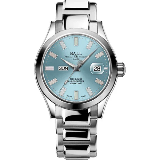 Ball Engineer III Marvelight Chronometer Day-Date Ice Blue Dial Rainbow Tubes NM9036C-S1C-IBER 40 mm kol saati