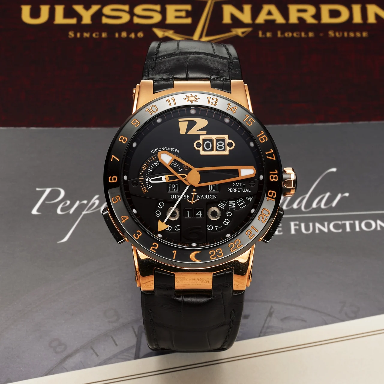 Ulysse Nardin ULYSSE NARDIN REF. 326-03 EL TORO GMT PERPETUAL CALENDAR PINK GOLD kol saati