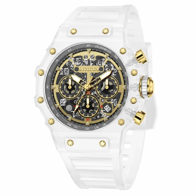 Invicta Open Box Racing Watch - 43.5mm, White (AIC-69689) kol saati