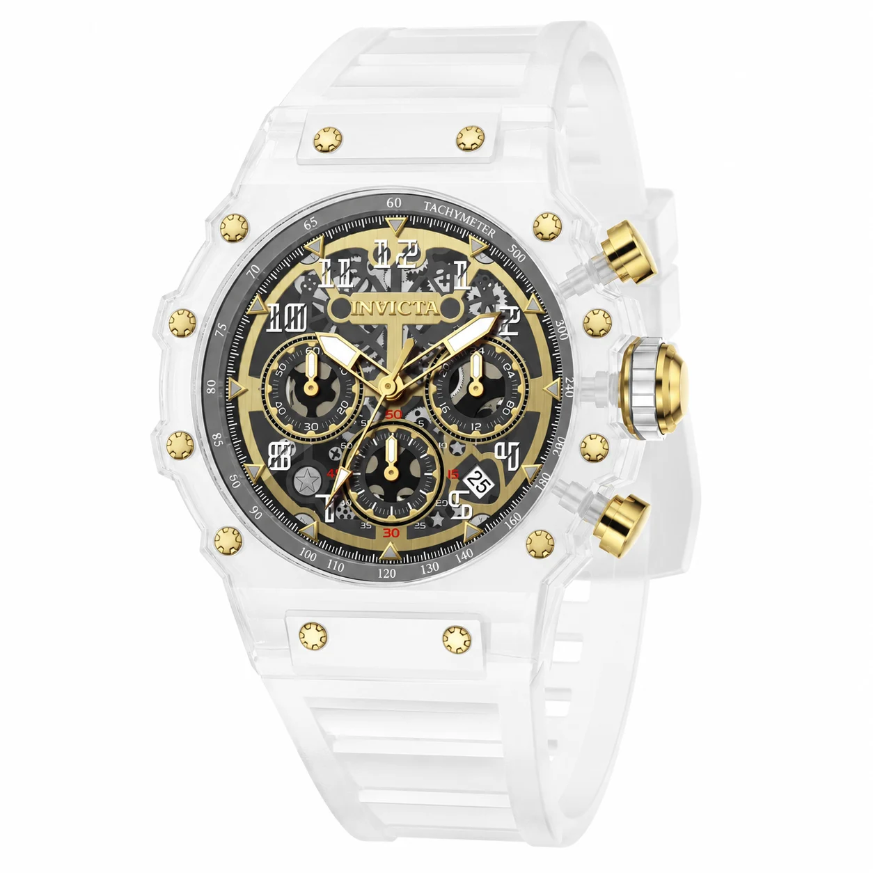 Invicta Open Box Racing Watch - 43.5mm, White (AIC-69689) 43.5 mm kol saati