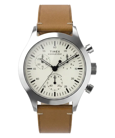 Timex Weekender® New England Chronograph 40mm Leather Strap Watch TW2Y85000 kol saati