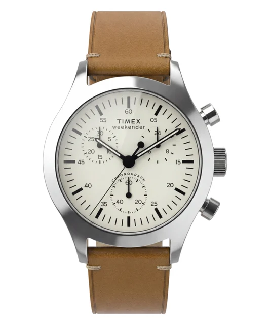 Timex Weekender® New England Chronograph 40mm Leather Strap Watch TW2Y85000VQ kol saati