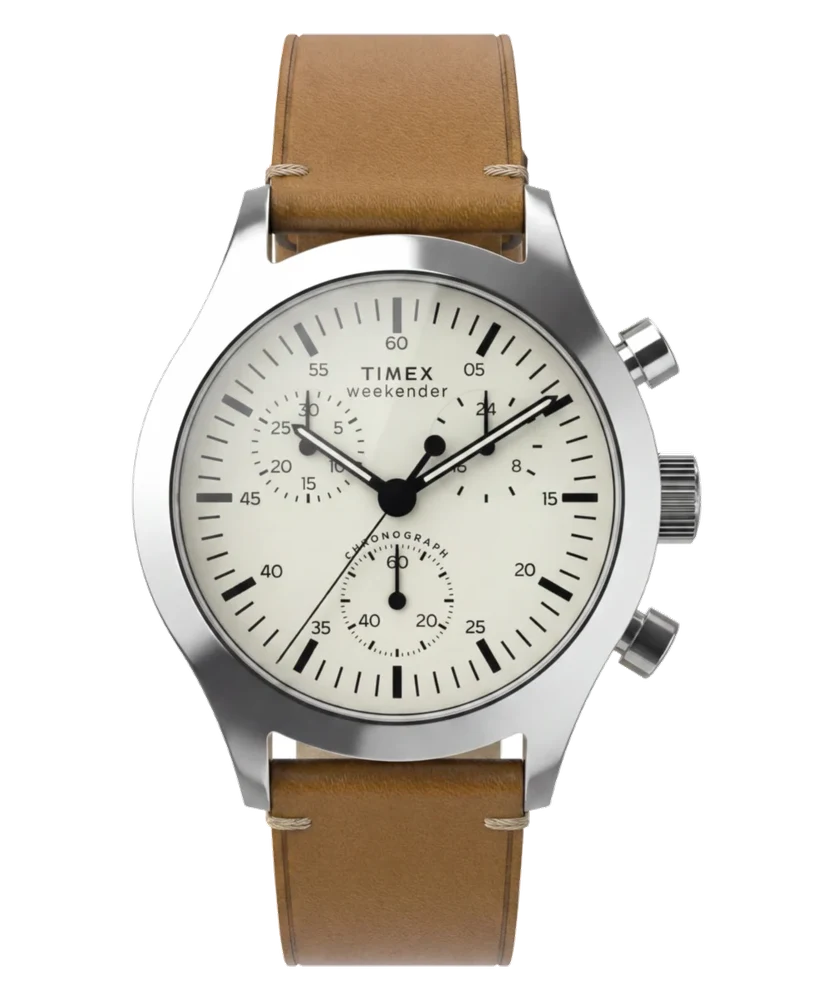 Timex Weekender® New England Chronograph 40mm Leather Strap Watch TW2Y85000 40 mm kol saati