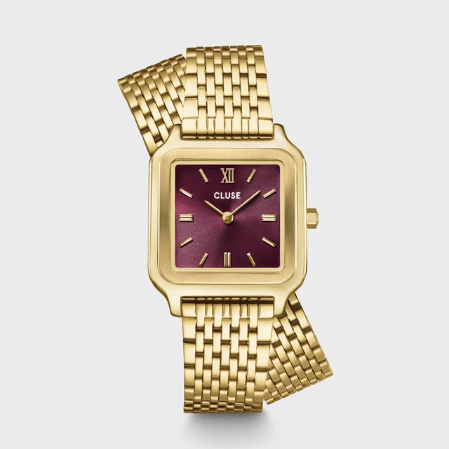 CLUSE Gracieuse Watch Double Steel, Wine, Gold Colour CW11910 kol saati