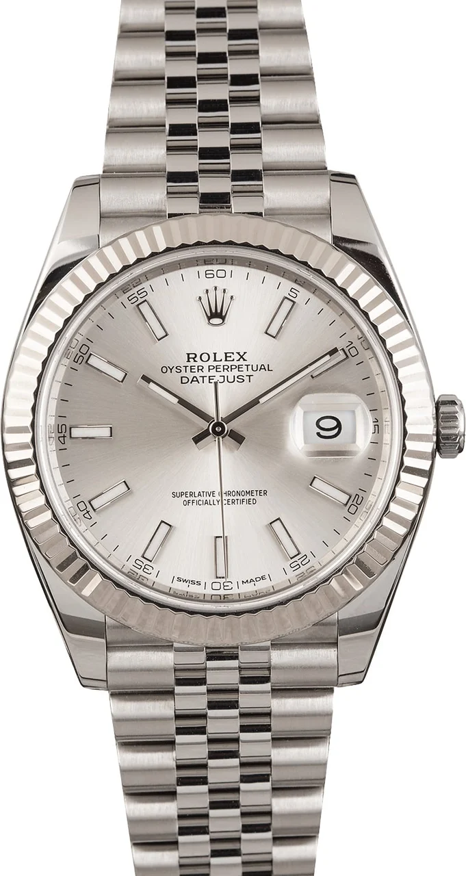 Rolex Datejust 41 Ref 126334 Luminous Silver Dial 126334SSJ 36 mm kol saati