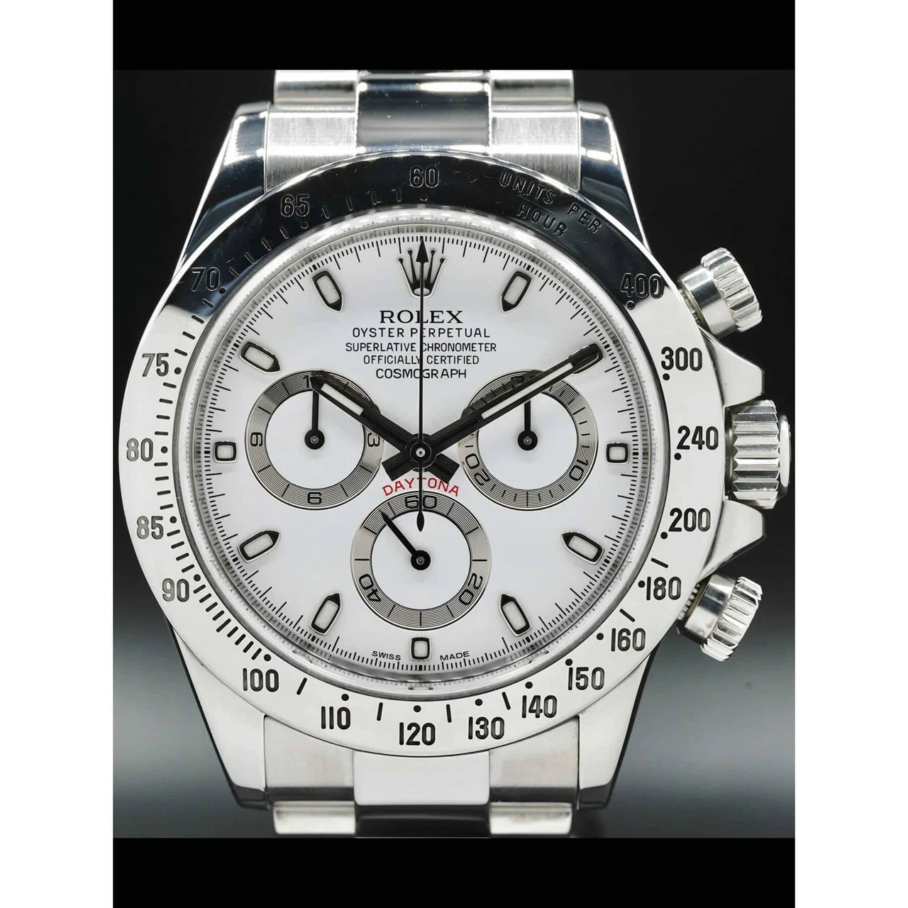 Rolex Daytona 2015 Stainless Steel White Dial 116520 Rare APH Dial 210000027364 40 mm kol saati