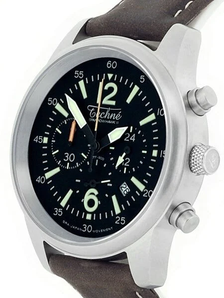 Techne SparrowHawk II Quartz Chronograph with 24-Hour Sub-Dial #477.061 kol saati