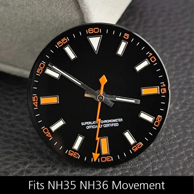 Tandorio Watch Dial Luminous Dial Fit NH35/M8215/E2824 Movement Accessories Watch Parts Wa