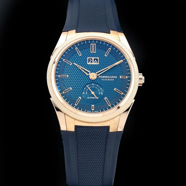 Parmigiani Fleurier Tonda GT Small Seconds Blue Guilloche Dial 18k Rose Gold 210009N34467