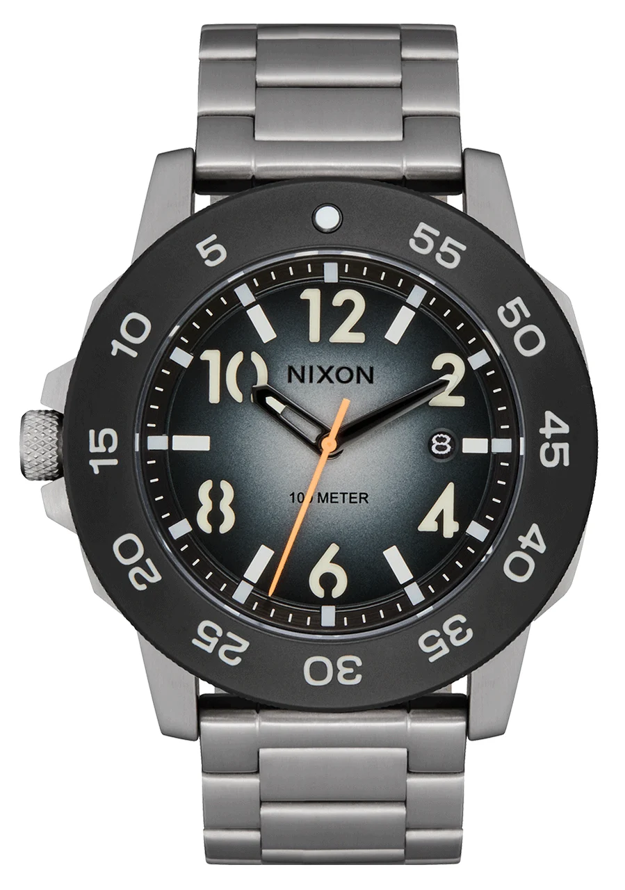Nixon US Smyth 44 - Silver / Tunnel Black Ombre A1414-5306-00 44 mm kol saati