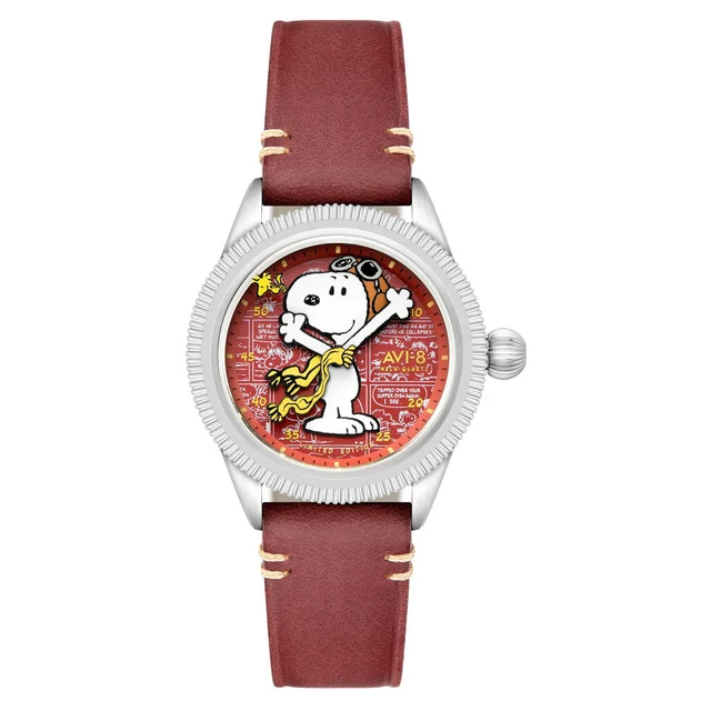 AVI-8 Peanuts Flyboy Airmaster 40 Meca-Quartz Snoopy Flying Ace #AV-4138-02 kol saati