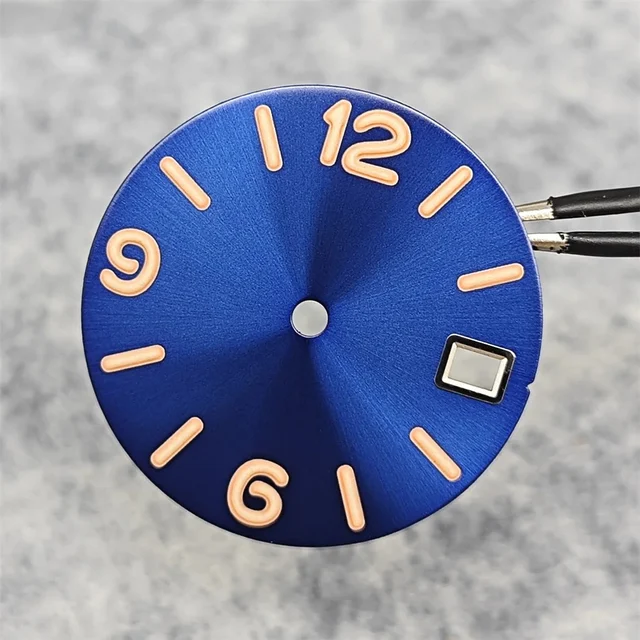 Tandorio Watch Dial Digital Sunburst/Frosted Faces Green Luminous Watch Modification Parts