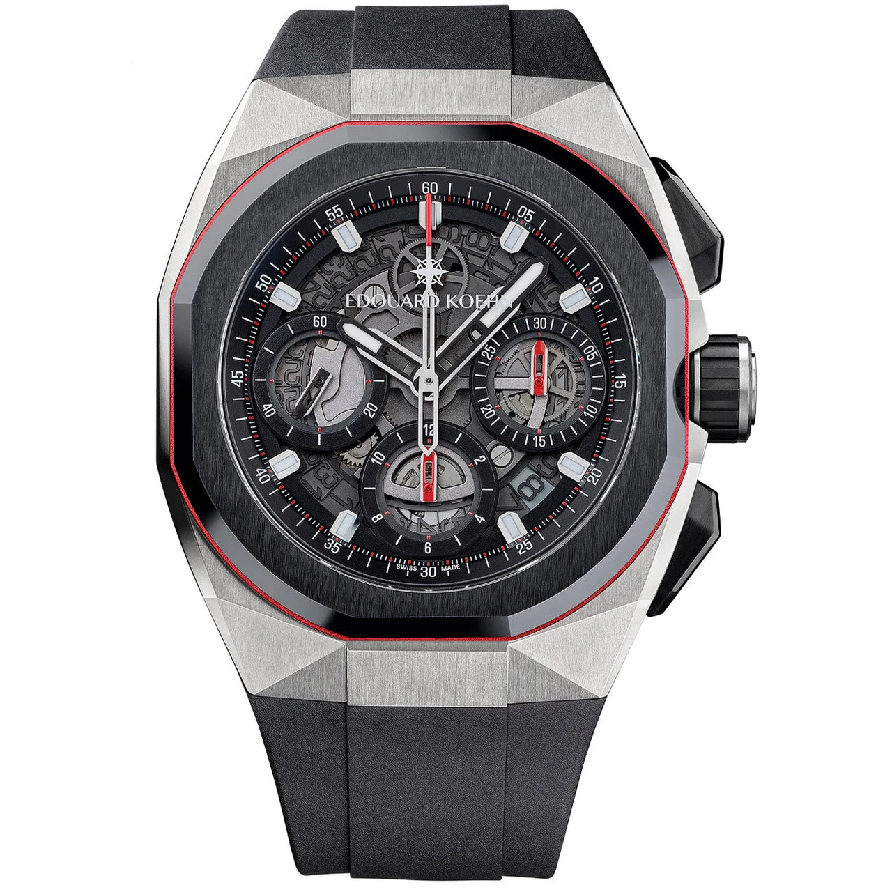 Edouard Koehn Tempus III Black Skeleton Chronograph EK-CHR09SRBK 41 mm kol saati
