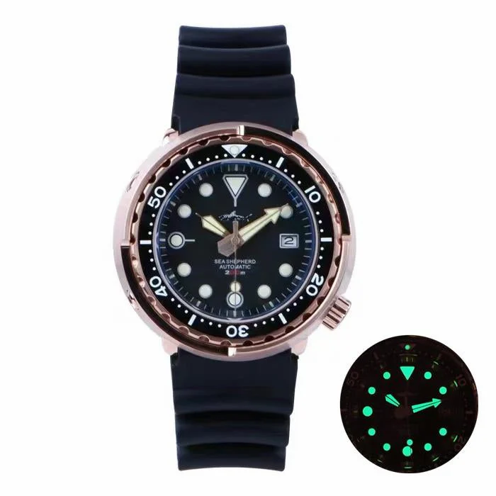 Heimdallr PVD Rose Gold TUNA Dive Watch 海米德-玫瑰金罐头-玫瑰金圈- 625 ★★玫瑰金外壳★★ 47 mm kol saati