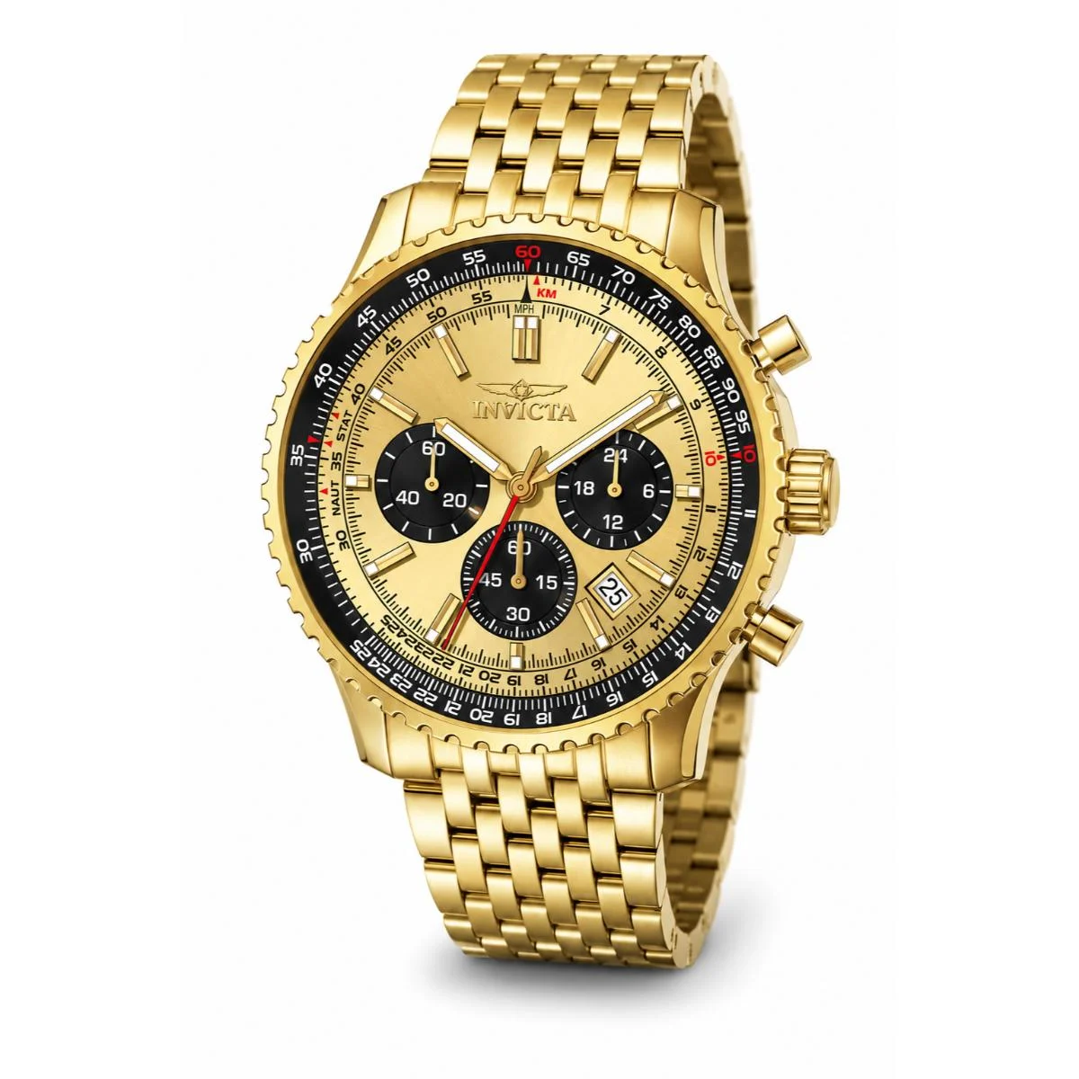 Invicta Chase Durer Logist - Watch - 43mm, Gold (69566) 43 mm kol saati